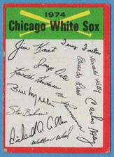 1974 Topps Team Marked Checklists (Two Stars) Chicago White Sox #NNO