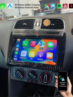 For VW Polo 2011-2018 Android 13 Apple Carplay Car Radio Stereo GPS WIFI + Cam - Image 1 of 4