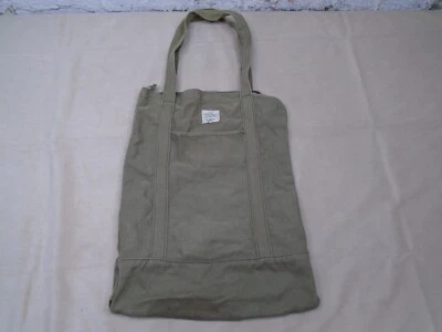 Typo Long Tote Bag Purse Cotton Green Top Handles Preppy Casual - Image 1 of 4