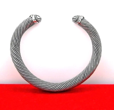 SCOTT KAY 925 STERLING SILVER TWISTED ROPE CUFF BRACELET - 71.7 g.  - Image 1 of 4