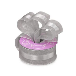 Silver Satin Middle Sheer Wired Ribbon - 1 1/2in. x 10 Yds (pm4823840) - Picture 1 of 1