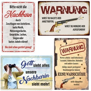 Warnschilder Blechschilder 20x30cm lustige Sprüche Warnung Geschenk Nachbarn - Bild 1 von 9