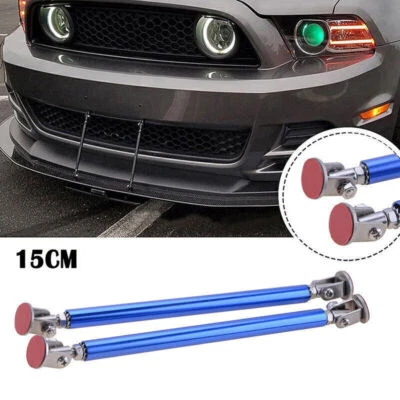 15cm BLUE Adjustable Front Bumper Lip Splitter Strut Rod Tie Support Bar Spoiler - Image 1 of 4