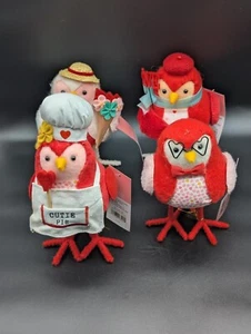 Set Of 4 NWT 2023 Target Spritz Featherly Friends Valentine's Day Birds - Picture 1 of 16