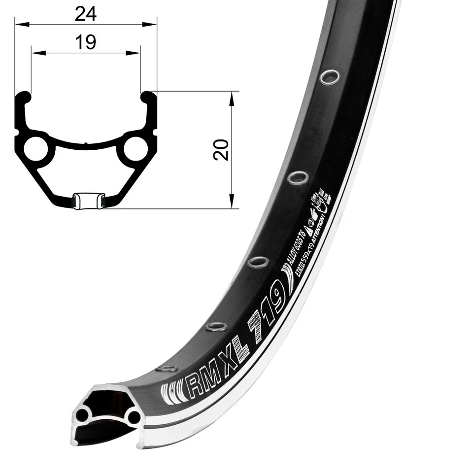26 Zoll Fahrradfelge RMX L 719 Alu  Hohlkammerfelge geöst 36 Loch Felge 559 x 19 - Bild 1 von 1