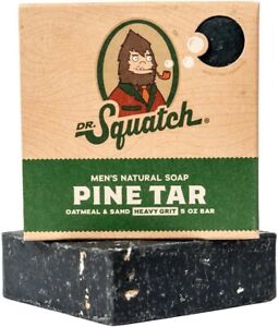 Mens Dr Squatch Pine Tar Olive, Coconut Organic Oils Soap 141g (5oz) NEW