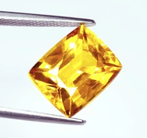 Cojín de piedras preciosas sueltas de 10,12 quilates de zafiro amarillo natural certificado calidad AAA+ - Imagen 1 de 10