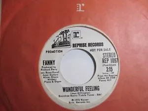 FANNY * 45 * Wonderful Feeling * 1972 Girl Group * VG+ Ster/MON VINYL * DJ PROMO - Picture 1 of 2
