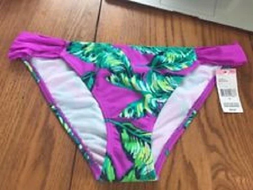 Bikini Bongo para mujer lengüeta lateral inferior estampado de palma talla mediana púrpura nuevo con etiquetas Foto 1 de 1