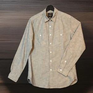 Camisa J Crew Denim Cambray Para Hombres S Ropa de Trabajo Azul Abotonada Mangas Largas Bolsillos - Imagen 1 de 9