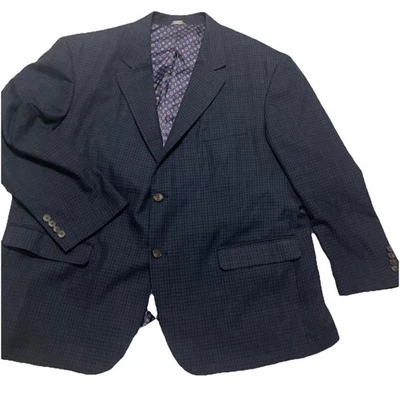 Oak Hill Blazer Mens 2XL 50R 52R Blue Check Pattern Classic Sport Coat Jacket - Image 1 of 4