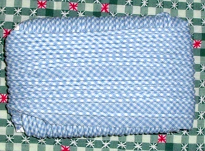 10+ Yds Sew-in Cotton Piping in Blue Check--1/2" Wide - Picture 1 of 2