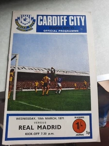 Cardiff City V Real Madrid Football Programme 1970/71 - Picture 1 of 1