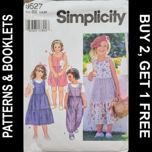 Vintage Simplicity Girls' Dress/Jumper/Romper Pattern #9527 Size 5-6X UNCUT - Picture 1 of 7