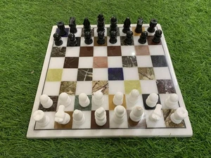 Handmade White Marble Chess Board | Christmas Gifts For Him Indoor Chess Board - Picture 1 of 8
