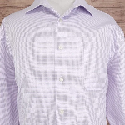 Camisa Pronto Uomo Para Hombre 18.5 34/35 Púrpura Cuadros Calce Clásico Sin Planchar Manga Larga Foto 1 de 4