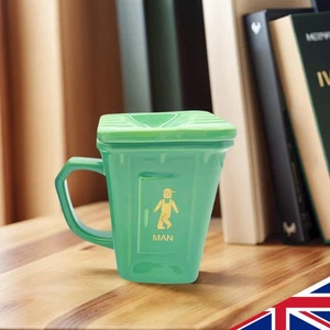 Toilet Mug Ceramics with Handle Trash Can Cup with Lid for Holidays & Birthday - Picture 1 of 18