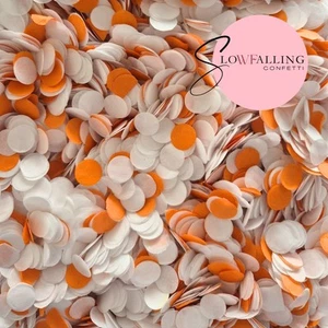White + Orange paper confetti circles - Biodegradable (grams) - Picture 1 of 6