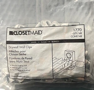 Closetmaid 1770 Preloaded Drywall Back Wall Clips, 48 Pack - Picture 1 of 4