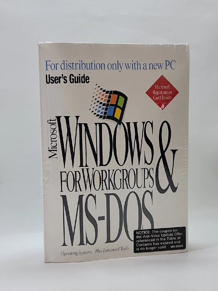 Microsoft Windows para grupos de trabajo y MS-DOS + disquetes e ID de producto sellado/NUEVO Foto 1 de 4