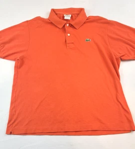 Lacoste Mens Polo Shirt Size 6 Top Orange Soild Golf - Picture 1 of 5