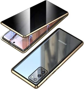 Full Glass Anti Spy Magnetic Case For Samsung Galaxy S24 Ultra S23+ S22 S21 S20 - Picture 1 of 22