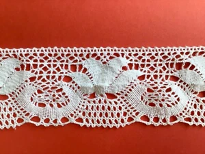 2 METRES Quality White Floral Design Cotton Lace Trim 2.5”/6.5cm £3.85 - Picture 1 of 5