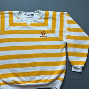 Vintage Giorgio Beverly Hills Sweatshirt Mens M Yellow Striped Retro 90s Funky