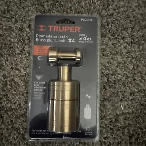 Truper PLOM-4L 24 oz Brass Plumb Bob #4 with Center and Magnetic Guide - Picture 1 of 2