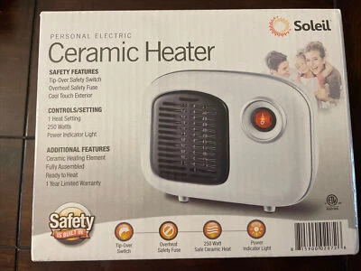 Soleil MH-08W 250 vatios calentador de escritorio eléctrico personal de cerámica blanco Foto 1 de 4