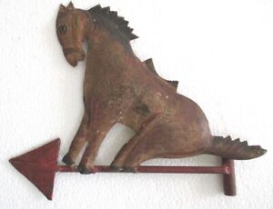 TIN IRON HORSE WEATHER VANE , EMBOSSED WEATHERVANE 