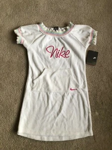 Nike French Terry Swim Cover Up for Girls -Floral White-Size 6 - New/NWT - Picture 1 of 2