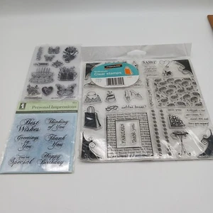 Fiskars Inkadinkado Hot Off The Press Girlfriends Clear Acrylic Stamps 3 Pks - Picture 1 of 8