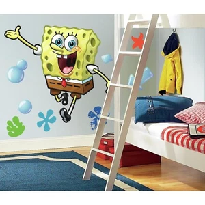Adesivo murale gigante Rmk1406gm Spongebob Squarepants buccia e bastone giallo - Foto 1 di 5