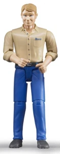 BRUDER - Personnage articulé homme blond avec chemise beige et jean bleu joue... - Picture 1 of 1