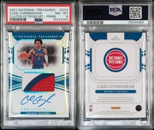 2021 National Treasures Cade Cunningham 3 Color ROOKIE GOLD Auto /10 PSA 8 POP 1