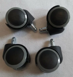 Set of Four (4) 2" Double wheel Furniture Casters 1" x 3/16 Stem - Picture 1 of 7