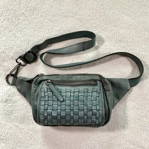 Vilenca Holland Gürteltasche geflochten Vintage Leder türkis blau Bauchtasche - Bild 1 von 14