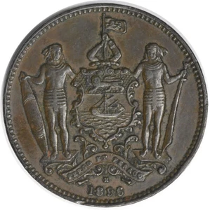 1896 H British North Borneo 1 Cent KM2 EF Uncertified #242 - Picture 1 of 2