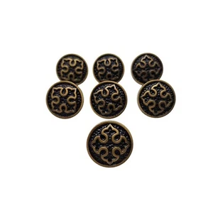 VTG Amerock 70s Bronze Maltese Cross 1.25" Round Drawer Knobs Pulls Set of 7 - Picture 1 of 3