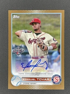 Ezequiel Tovar - 2022 Topps Pro Debut #PD-64 - GOLD AUTO - SP SN /50 - Picture 1 of 2