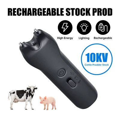 Handheld Cattle Prodder Stock Prod Rechargeable 10000V Electric Shock Pig Sheep - image 1 of 4