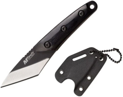 Cuchillo fijo MTech 2" acabado bicolor hoja de acero inoxidable mango de madera negro Foto 1 de 3