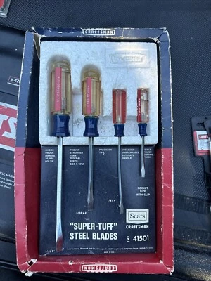 Sears Craftsman Nos Crown Super-Tuff Steel Blades Screwdriver Set 41501, USA - Image 1 of 4