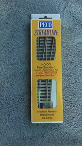 PECO HO/OO SL-E195 MEDIUM RADIUS RIGHTHAND CODE 75 RAIL ELECTROFROG - Picture 1 of 3
