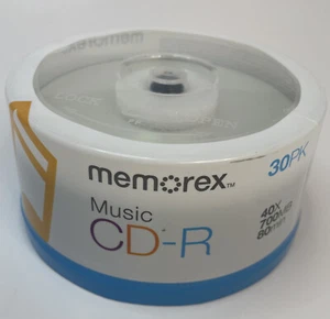 Memorex Music CD-R DA 40X, 80Minute, 700MB, 30-Pack Spindle (32020016591) - Picture 1 of 6