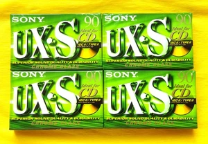 4x SONY UX-S 90 Cassette Tapes 1999 + OVP + SEALED + Made  in Mexico + - Picture 1 of 3