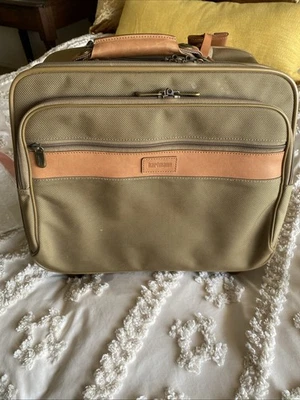 Hartmann Wheeled Carry-on Luggage Briefcase Nylon & Leather Trim Rolling Bag - Image 1 of 4
