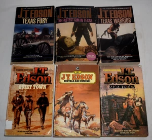 J.T. Edson Westerns Paperback Lot Of 6 Vintage Western Novels - Picture 1 of 9
