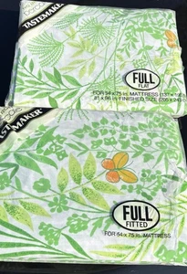 Vintage Tastemaker Botanical Butterfly FULL Flat & Fitted Bed Sheet Set 🦋 - Picture 1 of 4